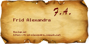 Frid Alexandra névjegykártya