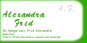 alexandra frid business card